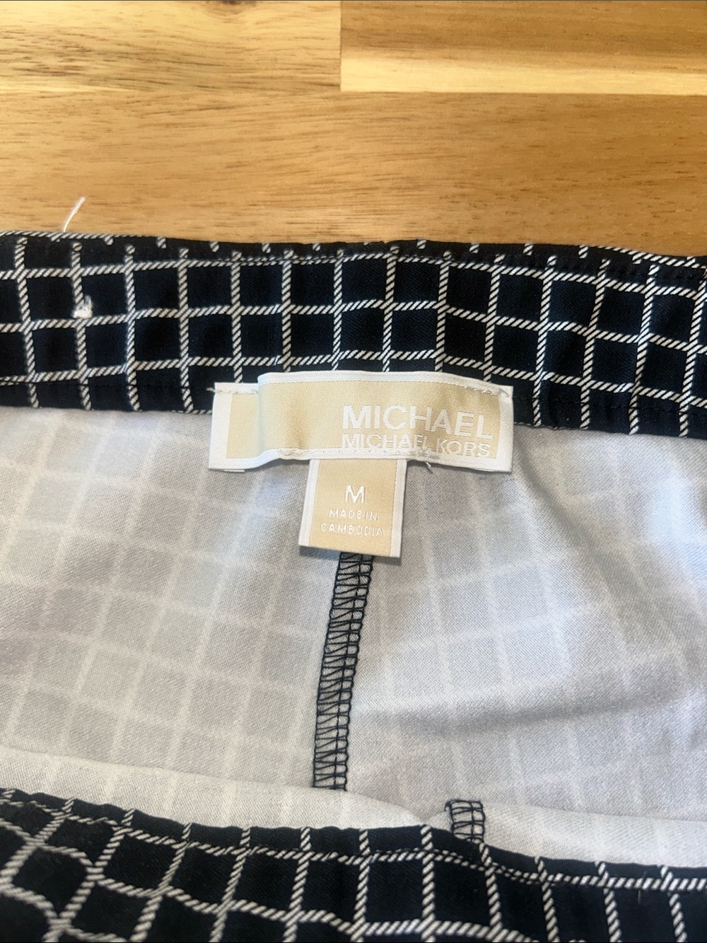Michael Kors Black and White Grid Pants - Picture 3 of 6
